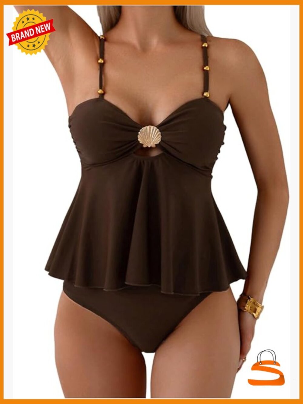 Y2K Cute Tankini Swimsuit Ruffle High Waisted Two Piece Bathing Suit